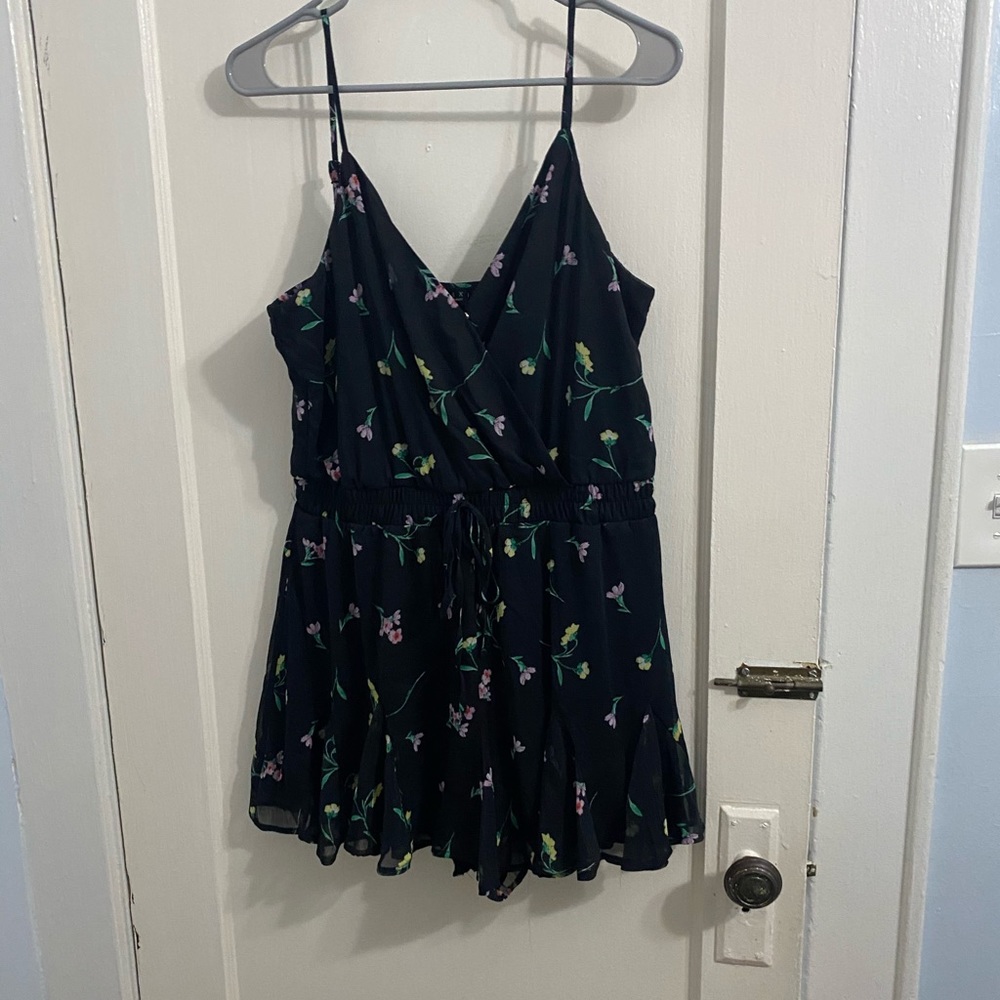 Black Floral Romper